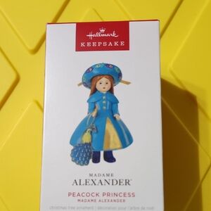Hallmark Madame Alexander Peacock Princess Ornament - Blue and Yellow